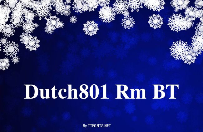 Dutch801 Rm BT example